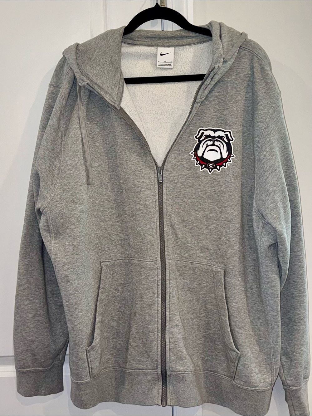 Nike Men’s Gray Full-Zip Hoodie with UGA Bulldog Logo